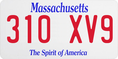 MA license plate 310XV9