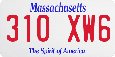 MA license plate 310XW6