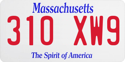 MA license plate 310XW9