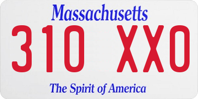 MA license plate 310XX0