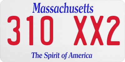 MA license plate 310XX2
