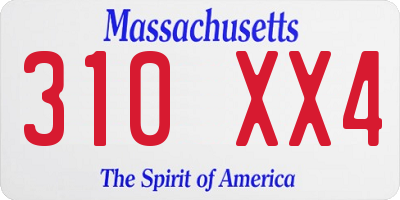 MA license plate 310XX4