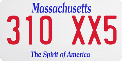 MA license plate 310XX5
