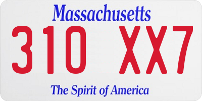 MA license plate 310XX7