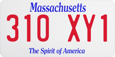 MA license plate 310XY1