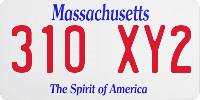 MA license plate 310XY2
