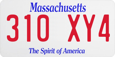 MA license plate 310XY4
