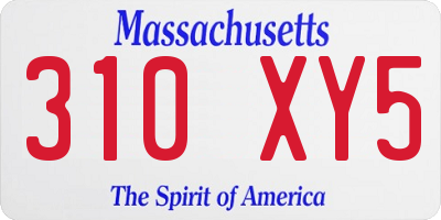 MA license plate 310XY5