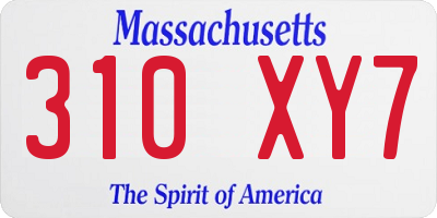 MA license plate 310XY7
