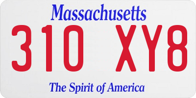 MA license plate 310XY8
