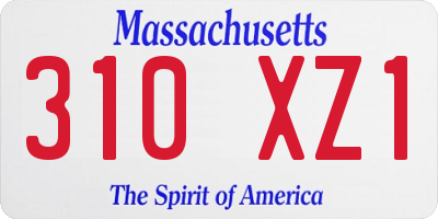 MA license plate 310XZ1