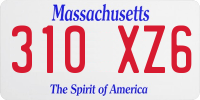 MA license plate 310XZ6