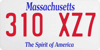 MA license plate 310XZ7