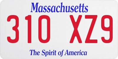 MA license plate 310XZ9
