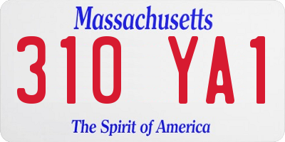 MA license plate 310YA1