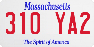 MA license plate 310YA2