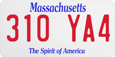 MA license plate 310YA4
