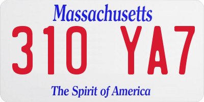 MA license plate 310YA7