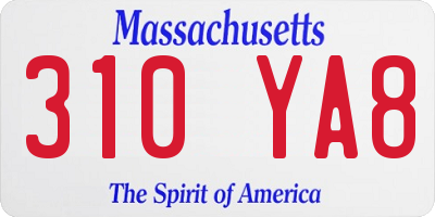 MA license plate 310YA8