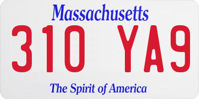 MA license plate 310YA9