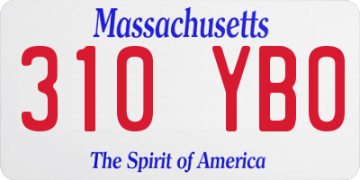 MA license plate 310YB0