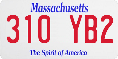 MA license plate 310YB2