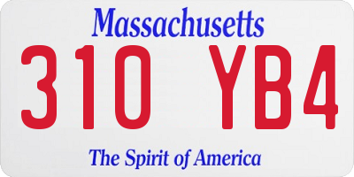 MA license plate 310YB4