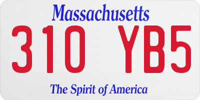 MA license plate 310YB5