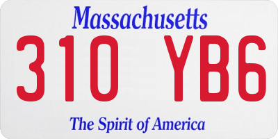 MA license plate 310YB6