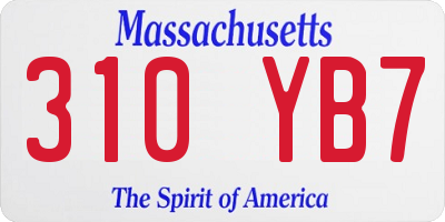 MA license plate 310YB7