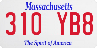 MA license plate 310YB8