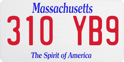 MA license plate 310YB9