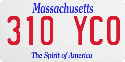 MA license plate 310YC0