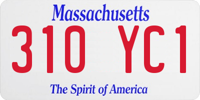 MA license plate 310YC1