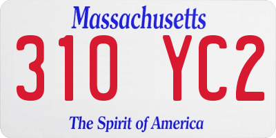 MA license plate 310YC2