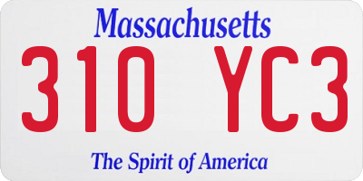 MA license plate 310YC3