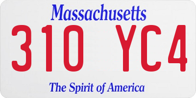 MA license plate 310YC4
