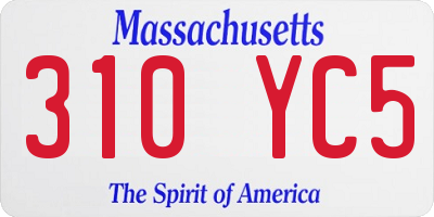 MA license plate 310YC5