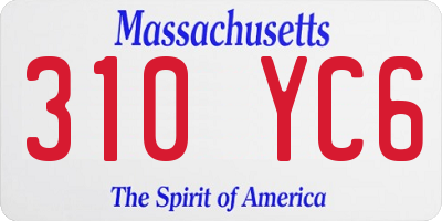 MA license plate 310YC6