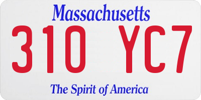 MA license plate 310YC7