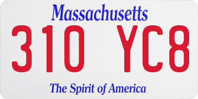 MA license plate 310YC8