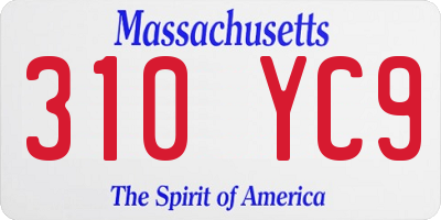 MA license plate 310YC9