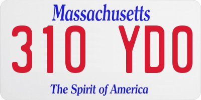 MA license plate 310YD0