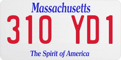 MA license plate 310YD1