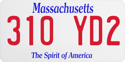 MA license plate 310YD2