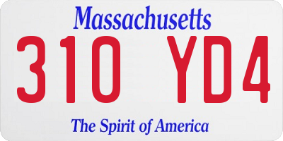MA license plate 310YD4