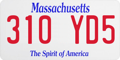 MA license plate 310YD5