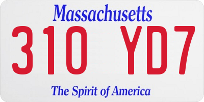 MA license plate 310YD7