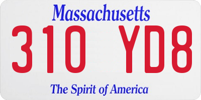 MA license plate 310YD8