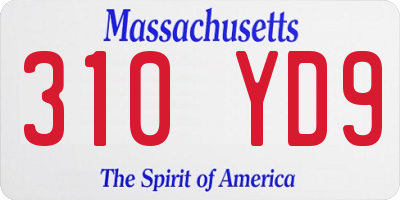 MA license plate 310YD9